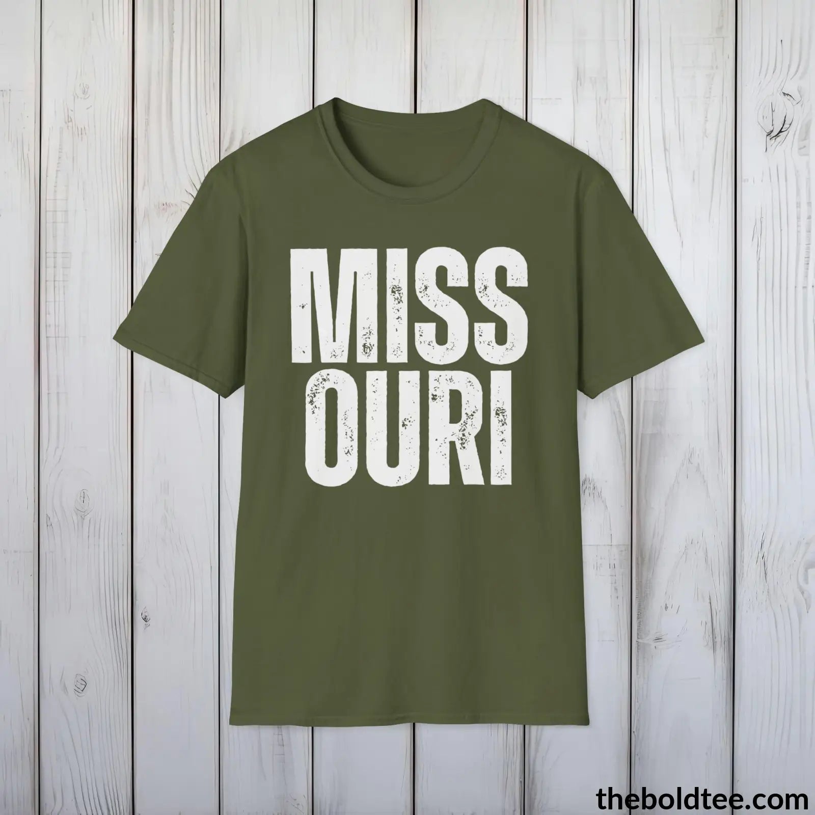 T-Shirt Military Green / S MISSOURI Tee - Casual, Sustainable & Soft Cotton Crewneck Unisex T-Shirt - 9 Bold Colors