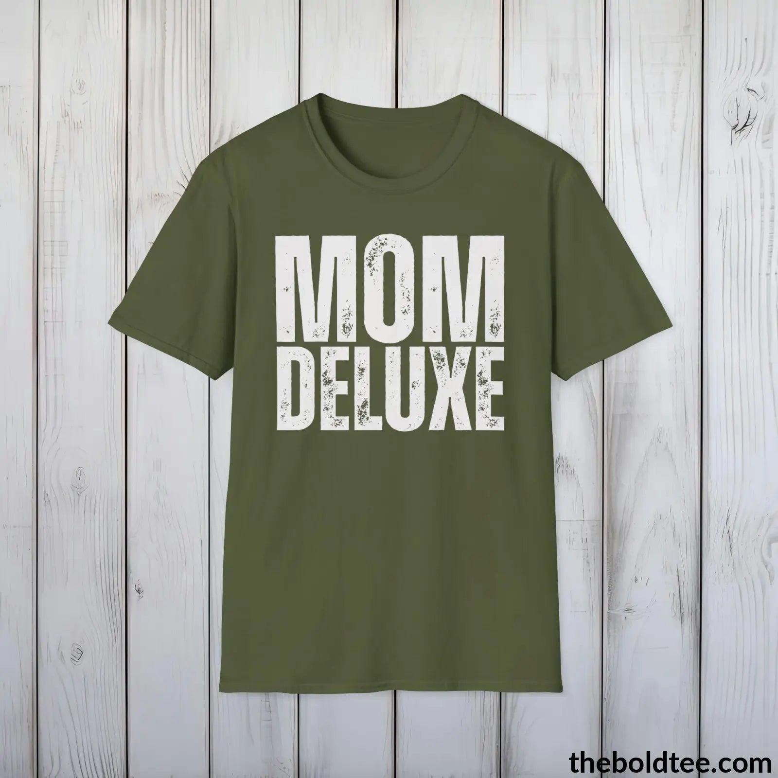 T-Shirt Military Green / S Mom Deluxe Tee | Empowered Mom Classic Cotton Tee | Perfect Mom Gift | Soft & Versatile | 9 Colors Available