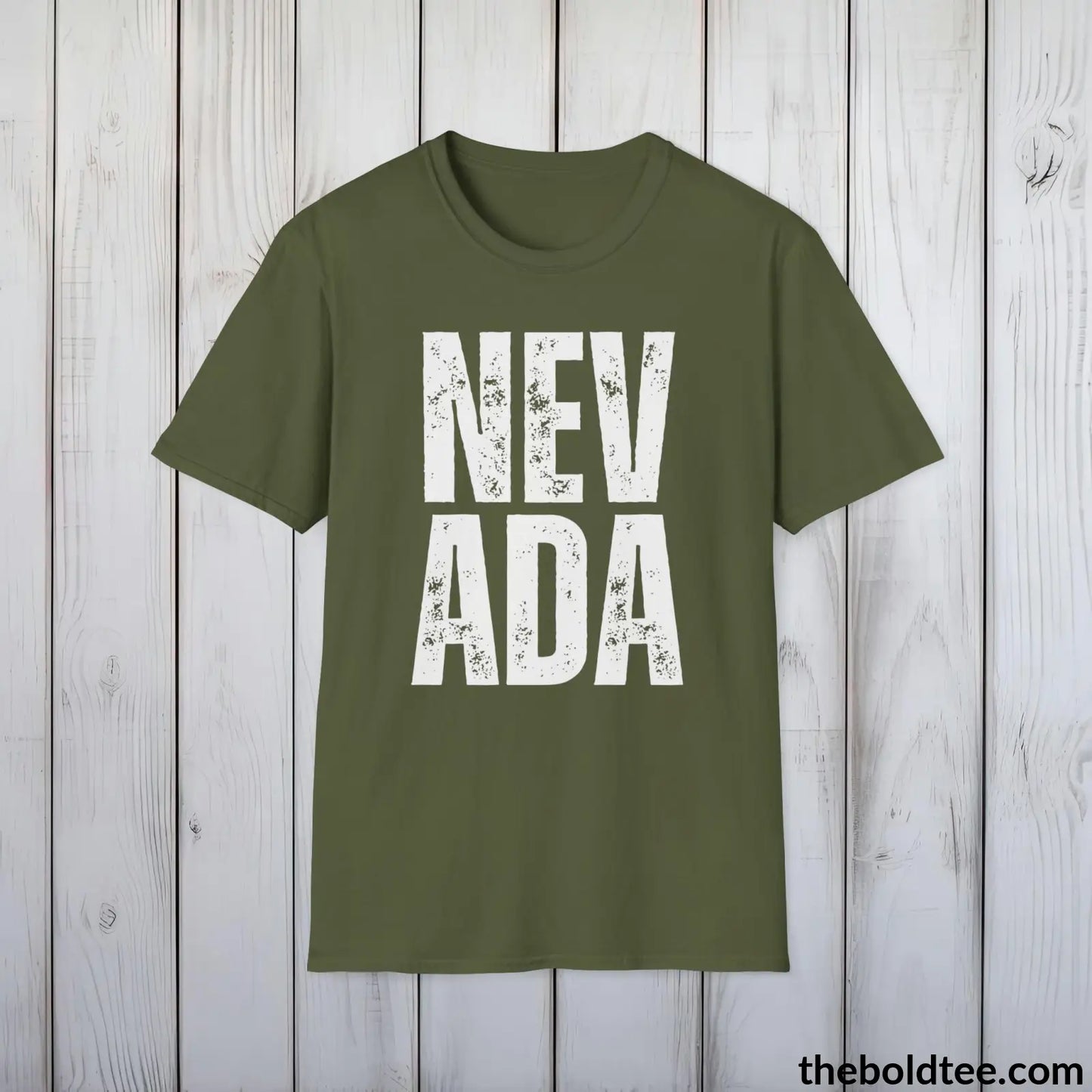 T-Shirt Military Green / S NEVADA Tee - Casual, Sustainable & Soft Cotton Crewneck Unisex T-Shirt - 9 Bold Colors