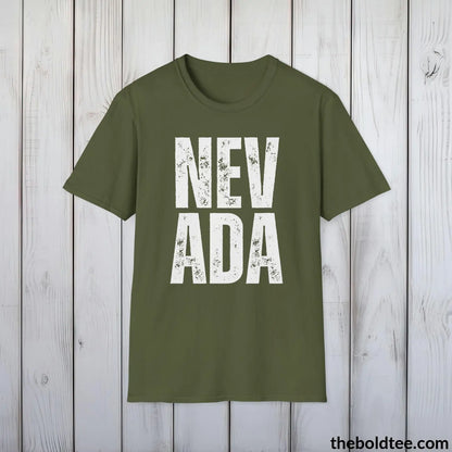 T-Shirt Military Green / S NEVADA Tee - Casual, Sustainable & Soft Cotton Crewneck Unisex T-Shirt - 9 Bold Colors