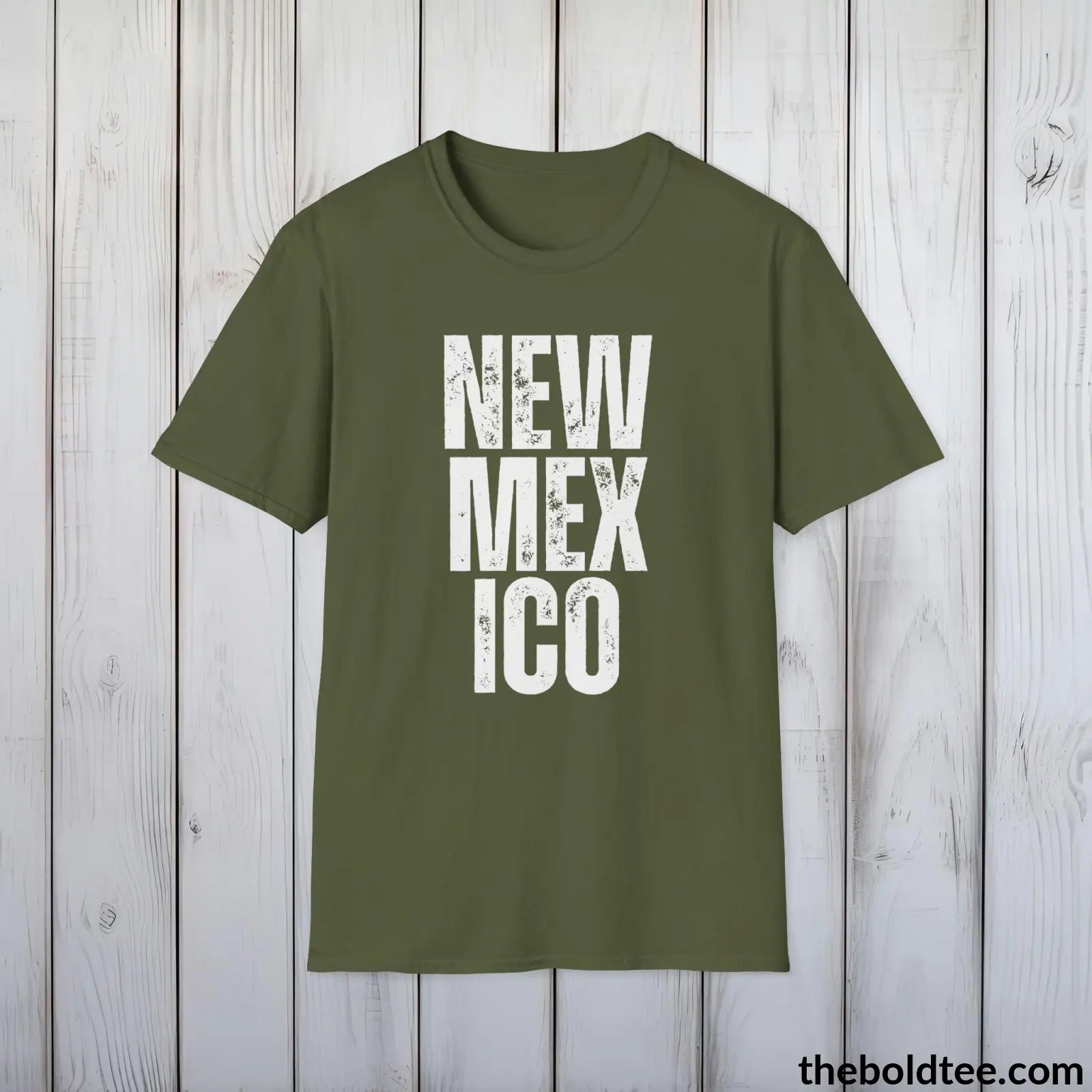 T-Shirt Military Green / S NEW MEXICO Tee - Casual, Sustainable & Soft Cotton Crewneck Unisex T-Shirt - 9 Bold Colors