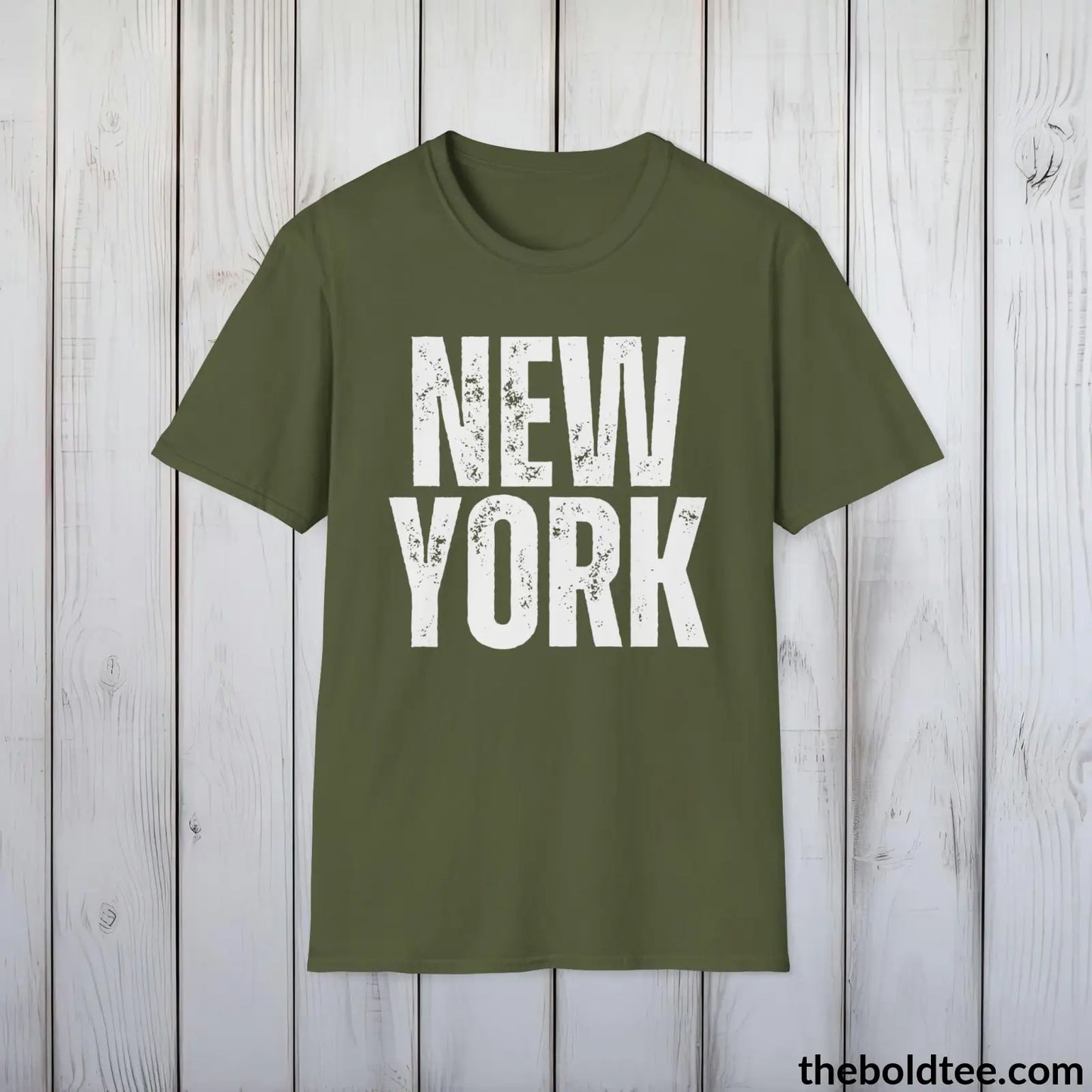 T-Shirt Military Green / S NEW YORK Tee - Casual, Sustainable & Soft Cotton Crewneck Unisex T-Shirt - 9 Bold Colors