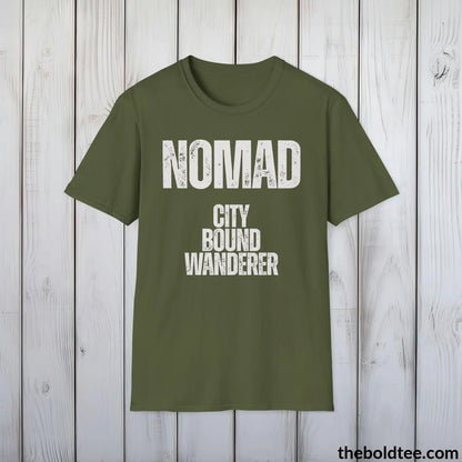 T-Shirt Military Green / S NOMAD - City Bound Wanderer Tee - Bold Urbnan Cotton T-Shirt - 9 Epic Colors Available