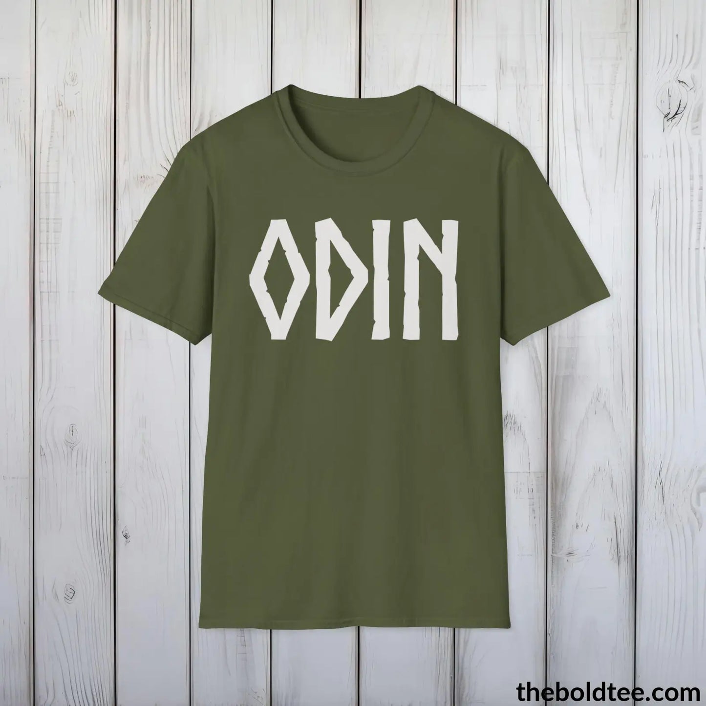 T-Shirt Military Green / S ODIN Tee - Bold Viking Mythology Cotton T-Shirt - 9 Epic Dark Colors Available