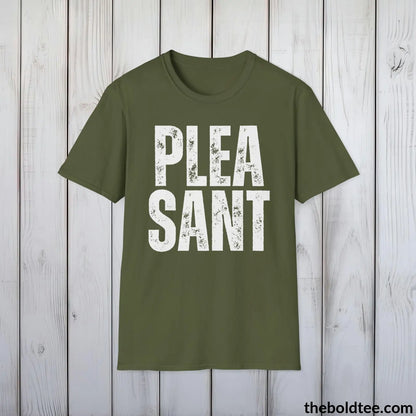 T-Shirt Military Green / S PLEASANT Tee - Casual, Sustainable & Soft Cotton Crewneck Unisex T-Shirt - 9 Bold Colors