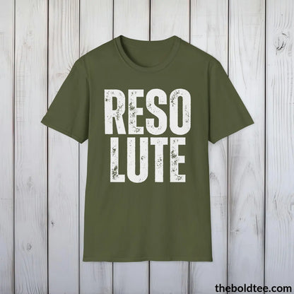 T-Shirt Military Green / S RESOLUTE Tee - Casual, Sustainable & Soft Cotton Crewneck Unisex T-Shirt - 9 Bold Colors