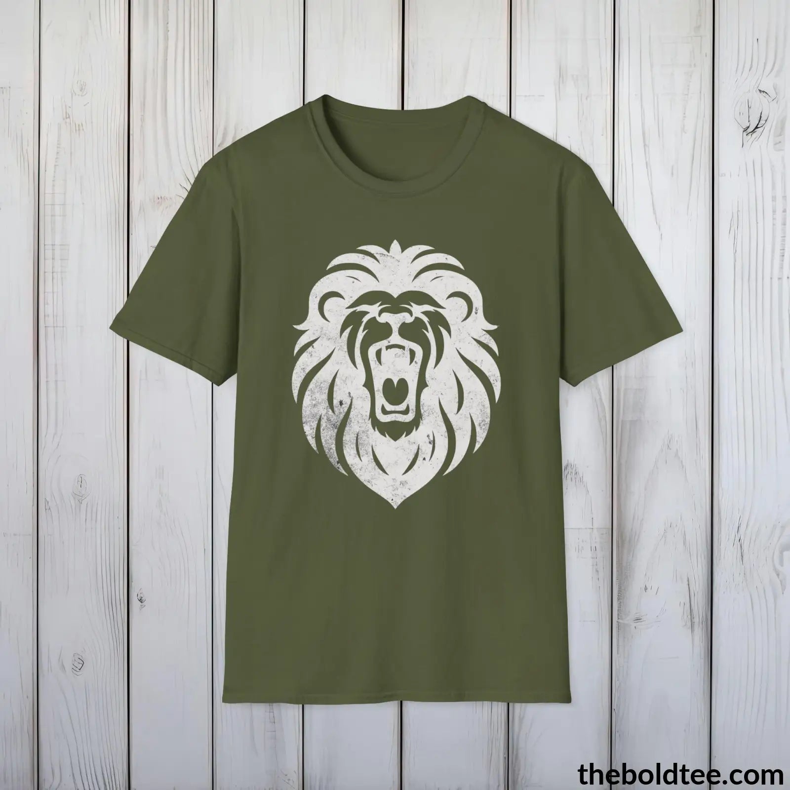 T-Shirt Military Green / S Roaring Lion Tee - Bold Urbnan Cotton T-Shirt - 9 Epic Colors Available