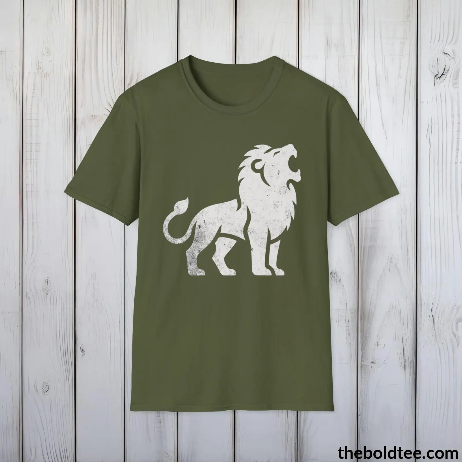 T-Shirt Military Green / S Roaring Lion Tee - Bold Urbnan Cotton T-Shirt - 9 Epic Colors Available