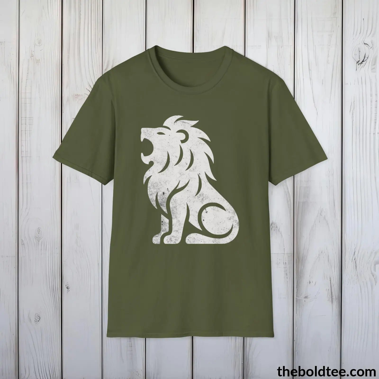 T-Shirt Military Green / S Roaring Lion Tee - Bold Urbnan Cotton T-Shirt - 9 Epic Colors Available