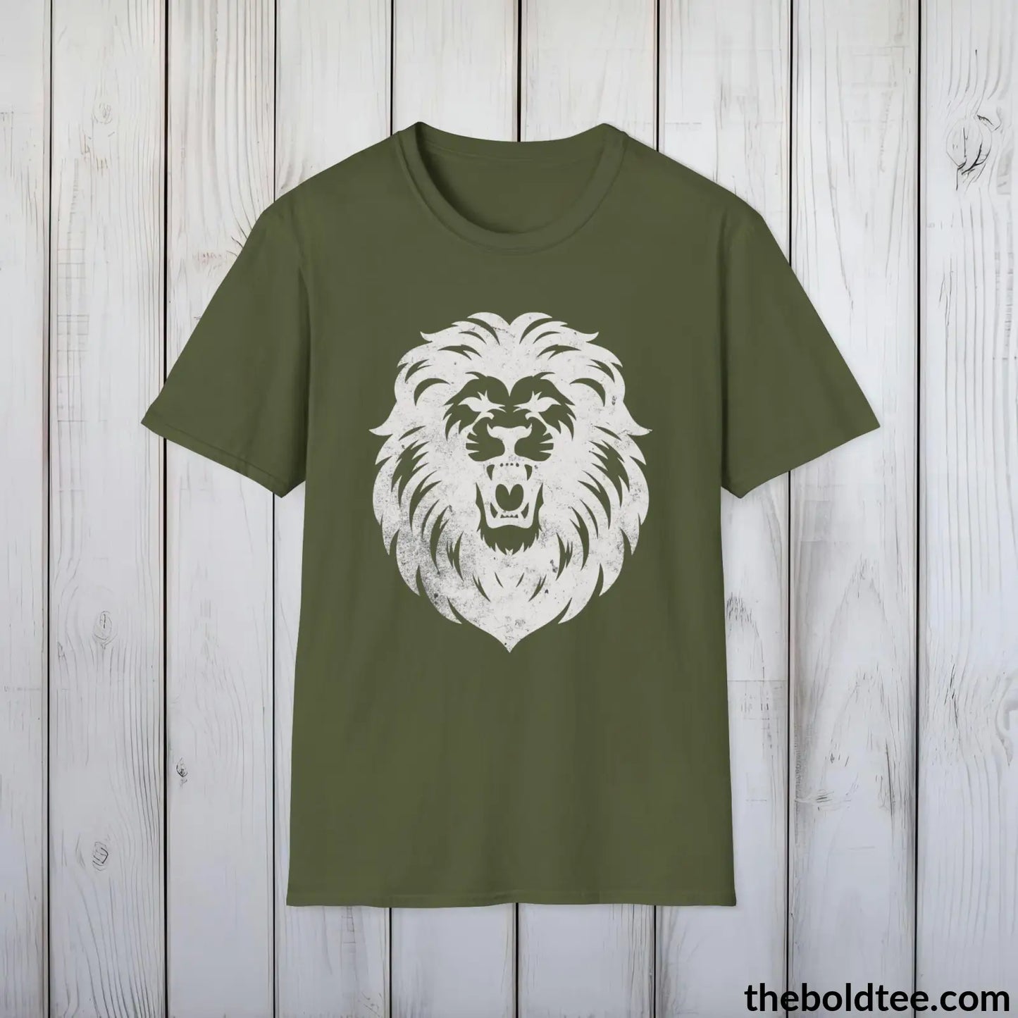 T-Shirt Military Green / S Roaring Lion Tee - Bold Urbnan Cotton T-Shirt - 9 Epic Colors Available