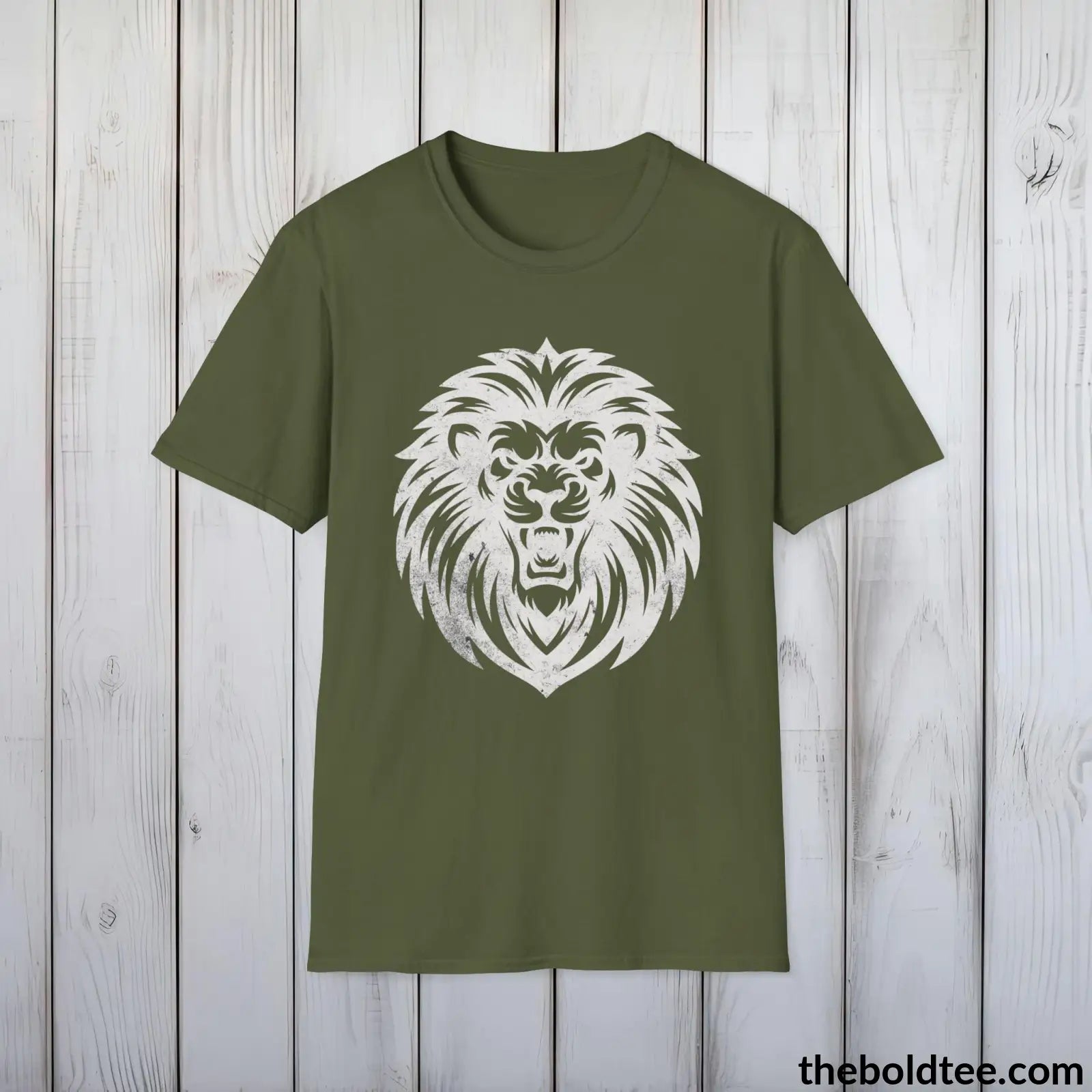 T-Shirt Military Green / S Roaring Lion Tee - Bold Urbnan Cotton T-Shirt - 9 Epic Colors Available