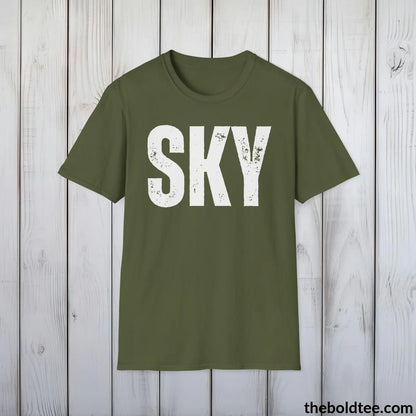 T-Shirt Military Green / S SKY Tee - Bold Urbnan Cotton T-Shirt - 9 Epic Colors Available