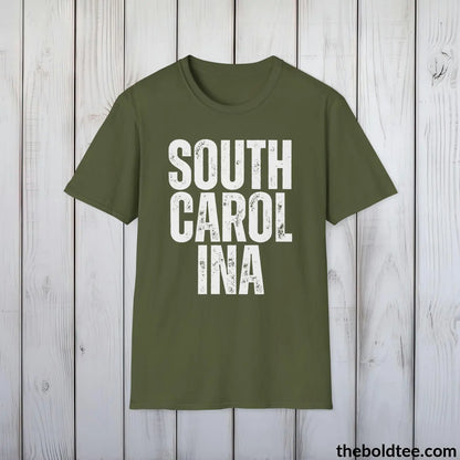 T-Shirt Military Green / S SOUTH CAROLINA Tee - Casual, Sustainable & Soft Cotton Crewneck Unisex T-Shirt - 9 Bold Colors