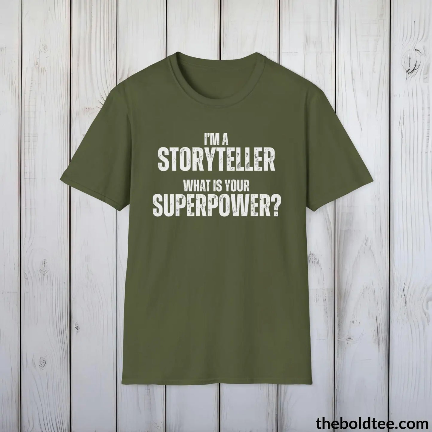 T-Shirt Military Green / S STORYTELLER Superpower Tee - Casual, Sustainable & Soft Cotton Crewneck Unisex T-Shirt - in 9 Bold Colors