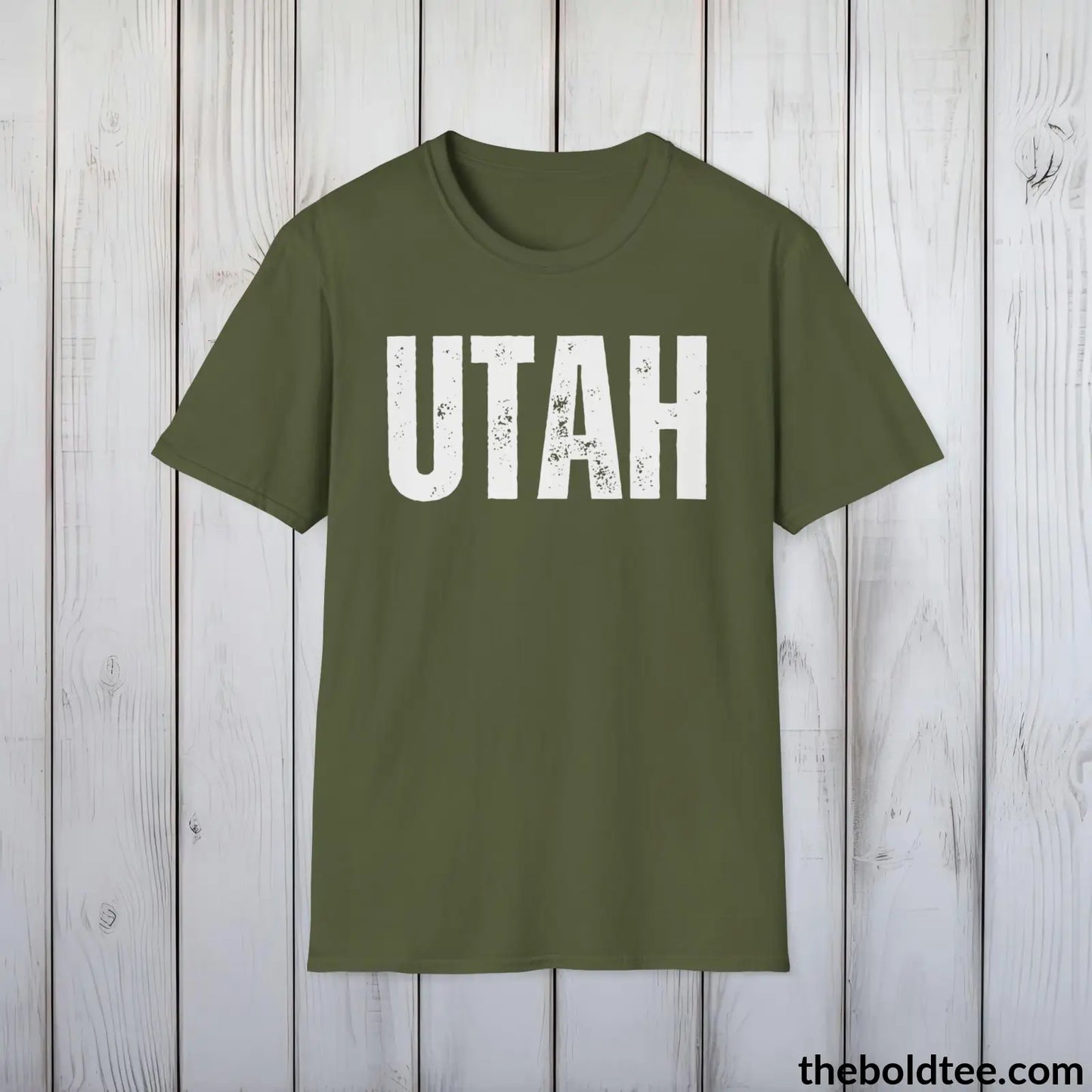 T-Shirt Military Green / S UTAH Tee - Casual, Sustainable & Soft Cotton Crewneck Unisex T-Shirt - 9 Bold Colors