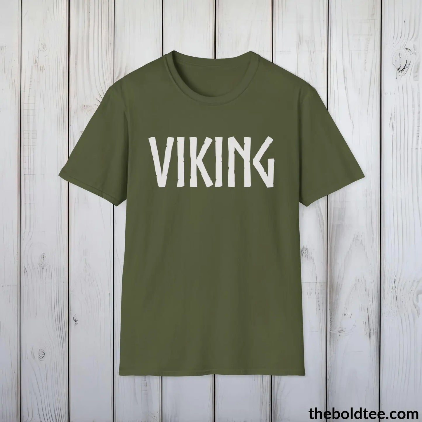 T-Shirt Military Green / S VIKING Tee - Bold Viking Mythology Cotton T-Shirt - 9 Epic Dark Colors Available