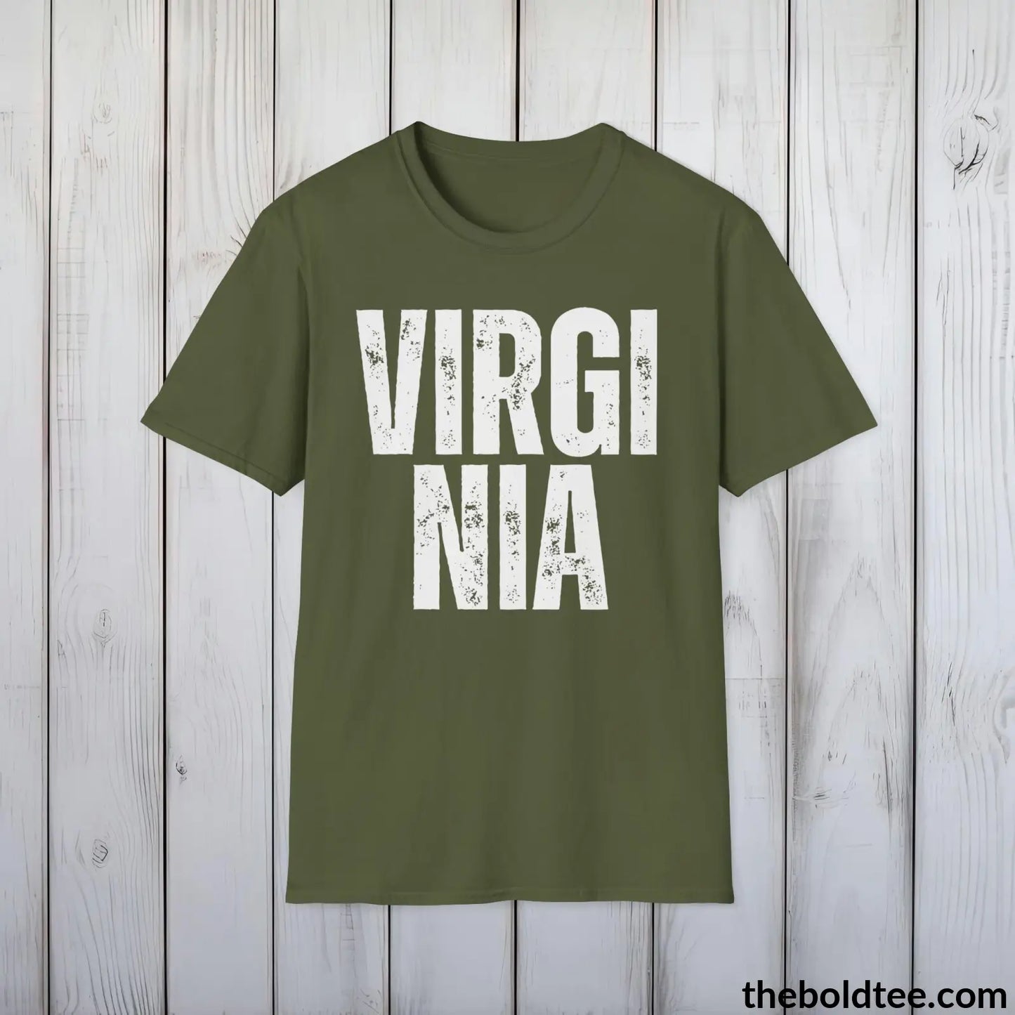 T-Shirt Military Green / S VIRGINIA - Casual, Sustainable & Soft Cotton Crewneck Unisex T-Shirt - 9 Bold Colors