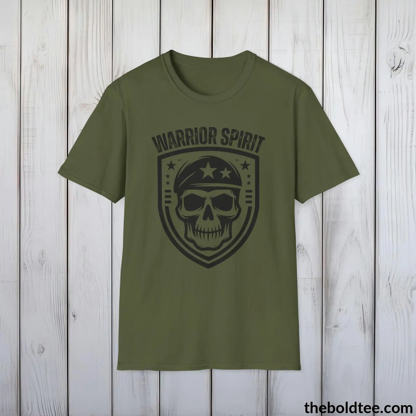 T-Shirt Military Green / S WARRIOR SPIRIT Military Tee - Strong & Versatile Cotton Crewneck T-Shirt - 9 Bold Colors