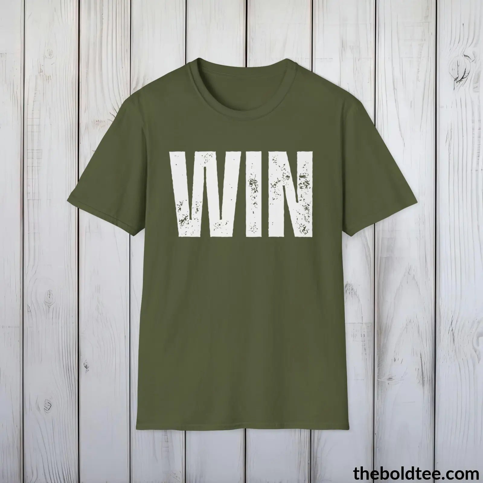 T-Shirt Military Green / S WIN Tee - Bold Urbnan Cotton T-Shirt - 9 Epic Colors Available