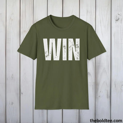 T-Shirt Military Green / S WIN Tee - Bold Urbnan Cotton T-Shirt - 9 Epic Colors Available