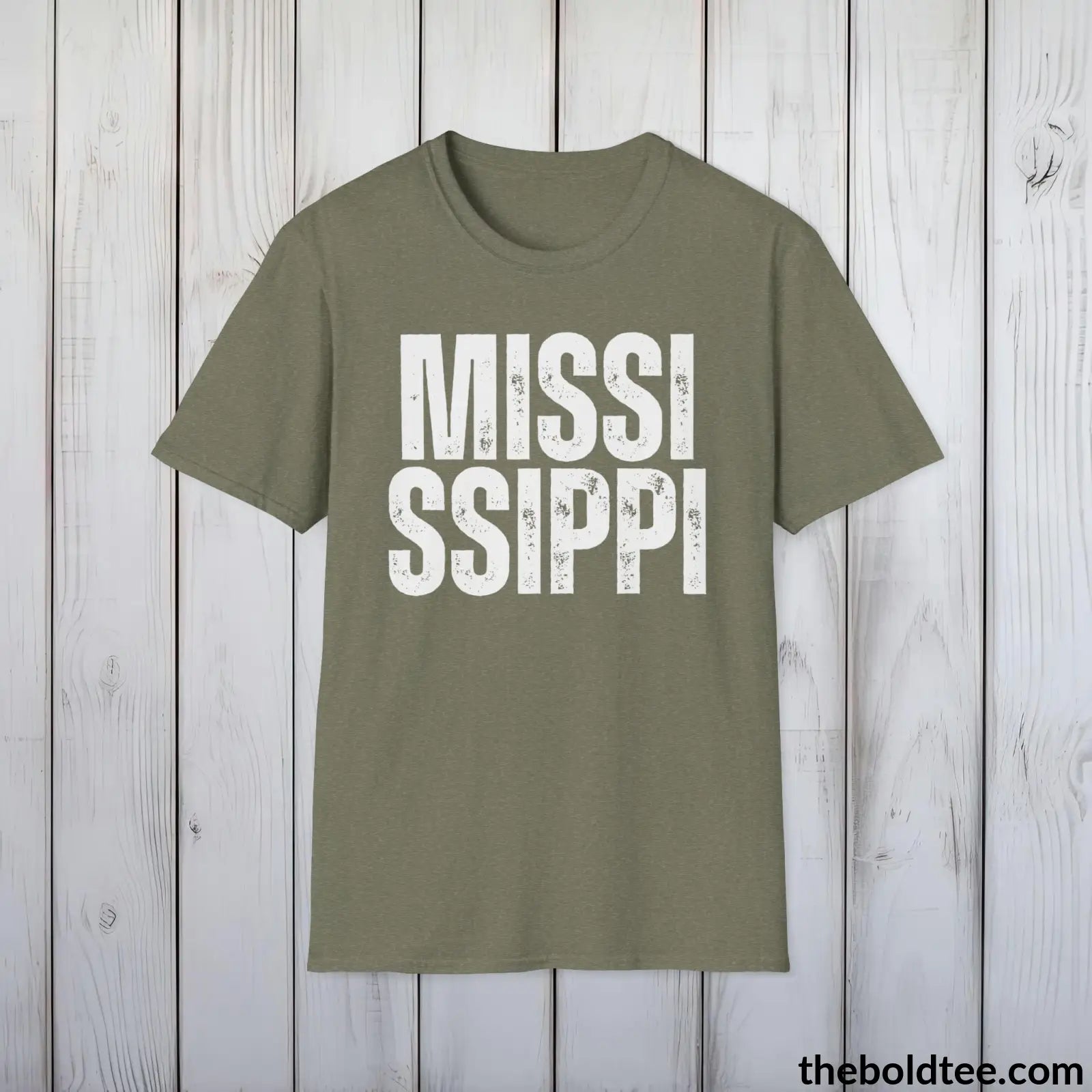 T-Shirt MISSISSIPPI Tee - Casual, Sustainable & Soft Cotton Crewneck Unisex T-Shirt - 9 Bold Colors