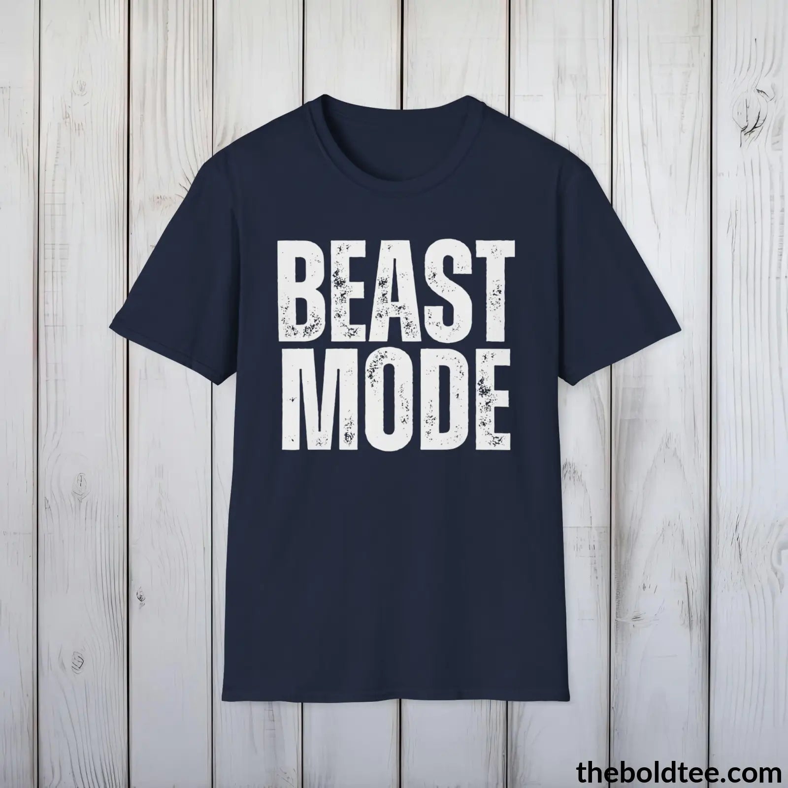 T-Shirt Navy / XL Bold BEAST MODE Tee - Premium Cotton Crewneck Unisex T-Shirt - 9 Bold Colors