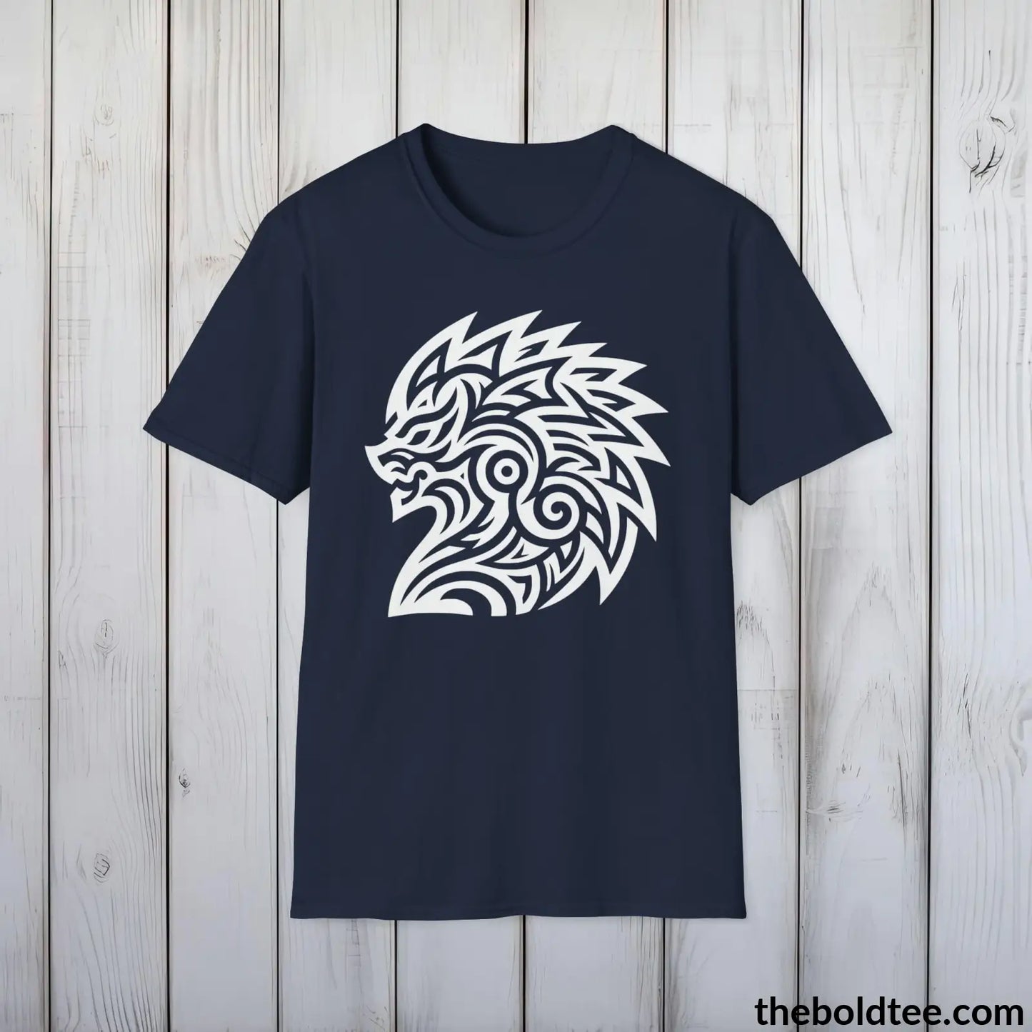 T-Shirt Navy / S Bold Tribal Pattern Tee - Premium Soft Cotton Crewneck Unisex T-Shirt - 9 Bold Colors