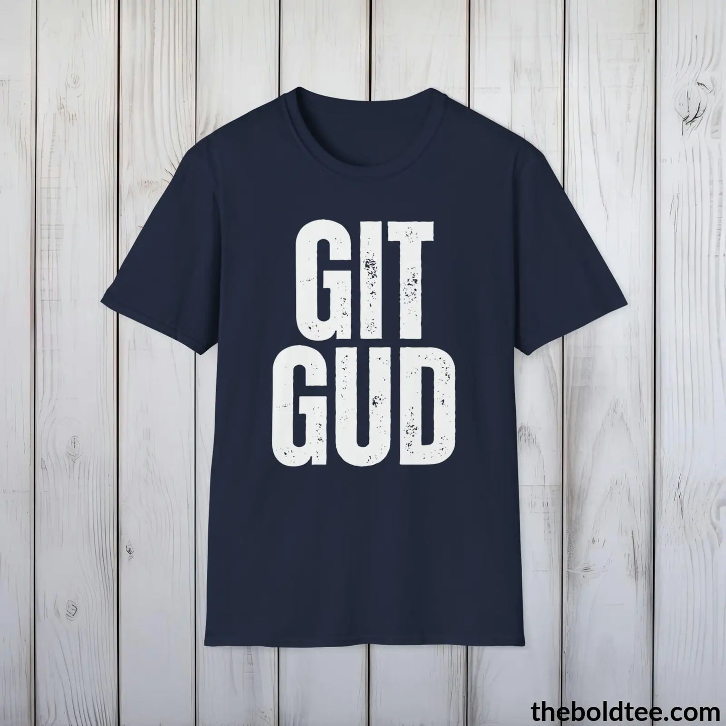 T-Shirt Navy / S GIT GUD Gamer Tee - Sustainable & Soft Cotton Crewneck Unisex T-Shirt - 9 Bold Colors