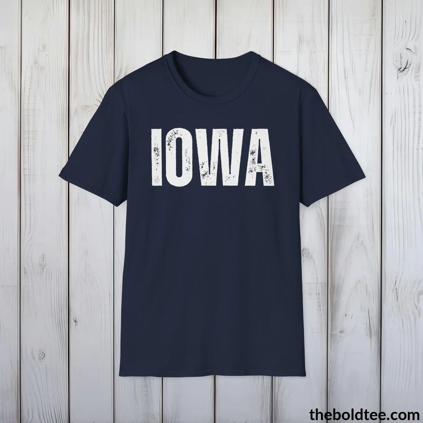 T-Shirt Navy / S IOWA Tee - Casual, Sustainable & Soft Cotton Crewneck Unisex T-Shirt - 9 Bold Colors