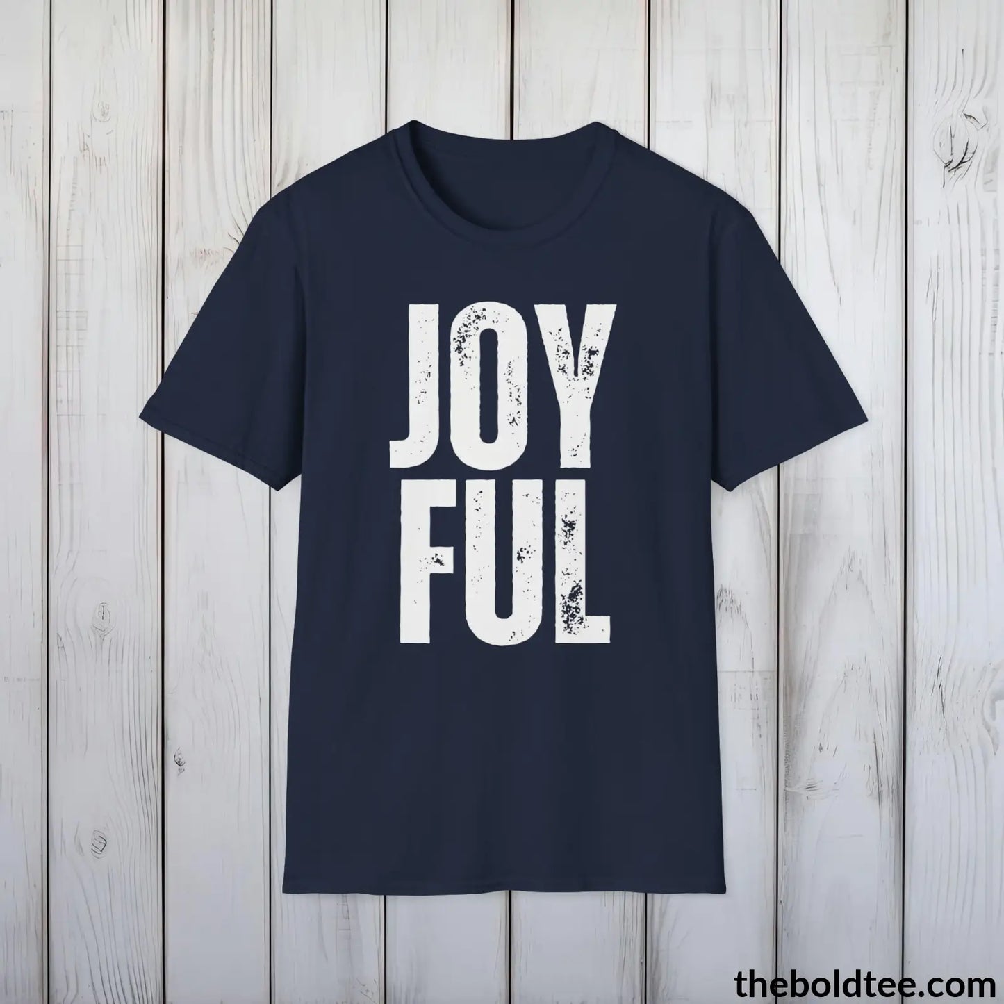 T-Shirt Navy / S JOYFUL Tee - Casual, Sustainable & Soft Cotton Crewneck Unisex T-Shirt - 9 Bold Colors