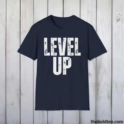 T-Shirt Navy / S LEVEL UP Gamer Tee - Sustainable & Soft Cotton Crewneck Unisex T-Shirt - 9 Bold Colors