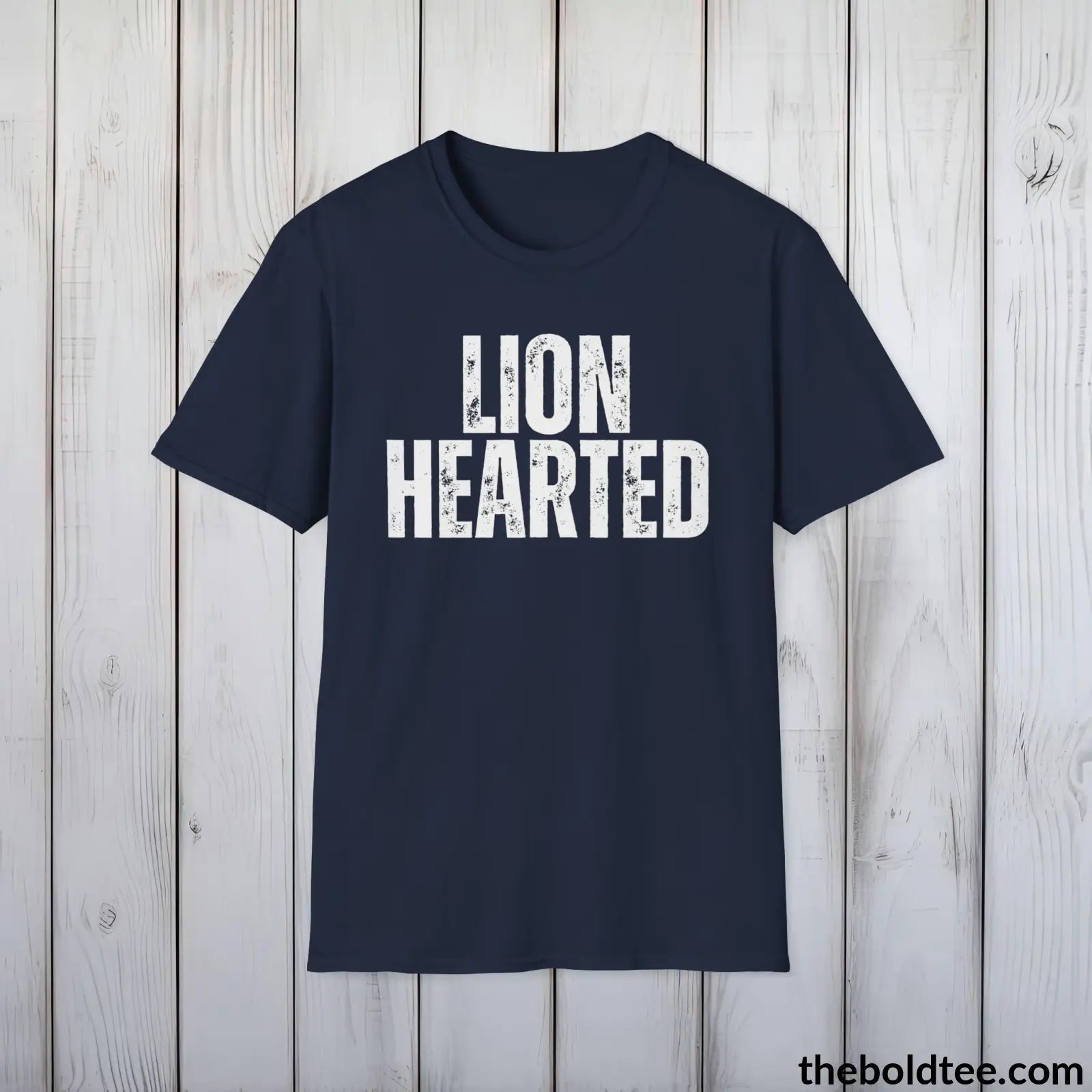 T-Shirt Navy / S LIONHEARTED Tee - Casual, Sustainable & Soft Cotton Crewneck Unisex T-Shirt - 9 Bold Colors