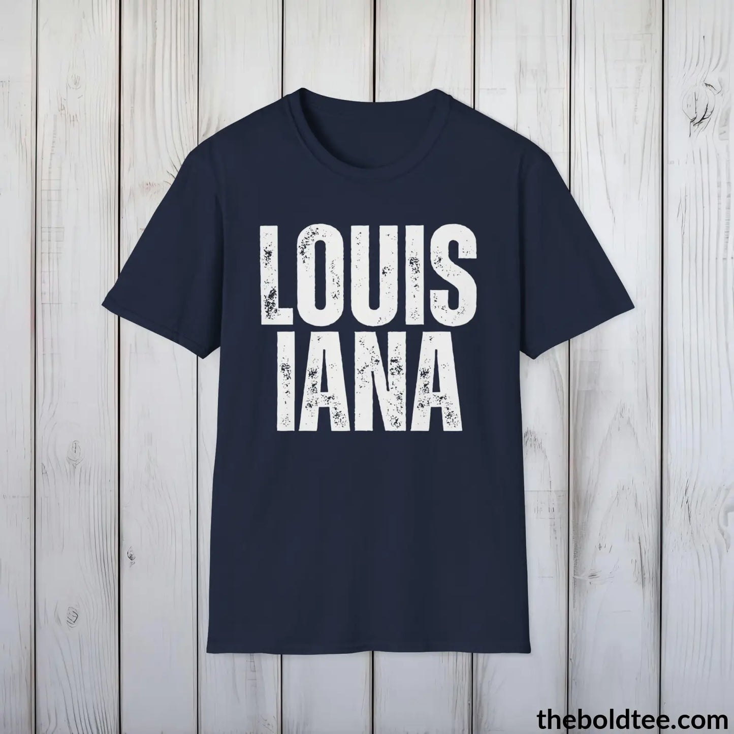 T-Shirt Navy / S LOUISIANA Tee - Casual, Sustainable & Soft Cotton Crewneck Unisex T-Shirt - 9 Bold Colors