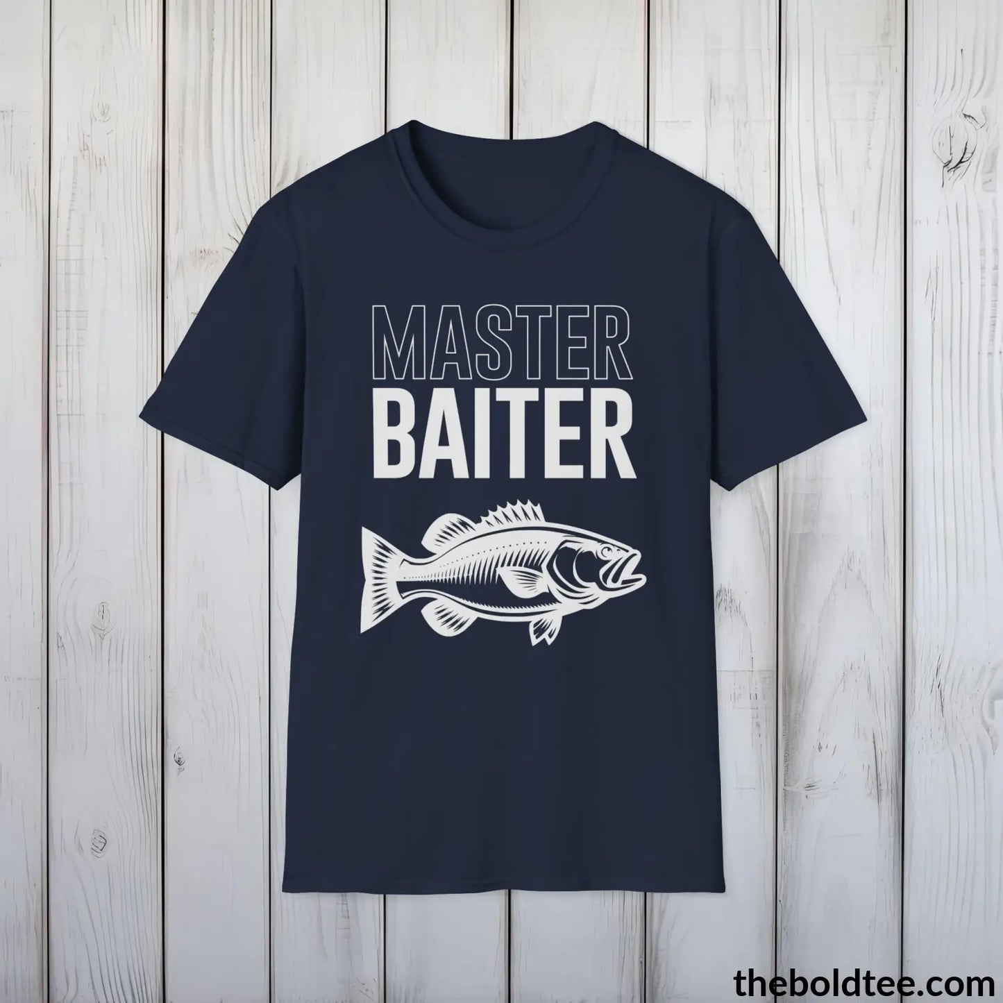 T-Shirt Navy / S Master Baiter Fisher T-Shirt - Premium Fishing Graphic Tee - Fishing Gift For Fishermen - Epic Fishing T-Shirt - 9 Colors Available