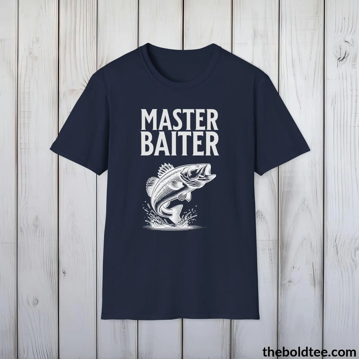 T-Shirt Navy / S Master Baiter Fisher T-Shirt - Premium Fishing Graphic Tee - Fishing Gift For Fishermen - Relaxing Fishing T-Shirt - 9 Colors Available