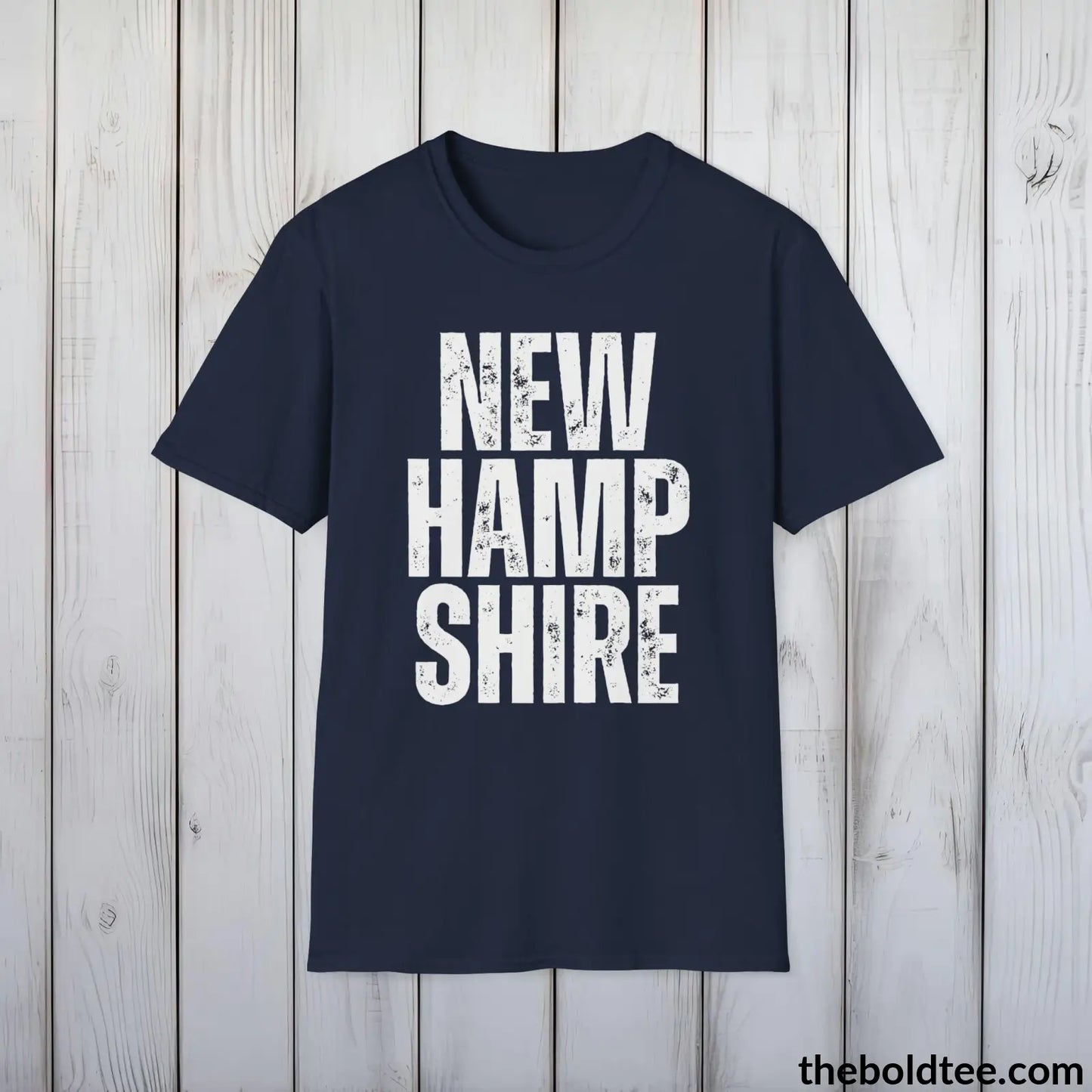 T-Shirt Navy / S NEW HAMPSHIRE Tee - Casual, Sustainable & Soft Cotton Crewneck Unisex T-Shirt - 9 Bold Colors