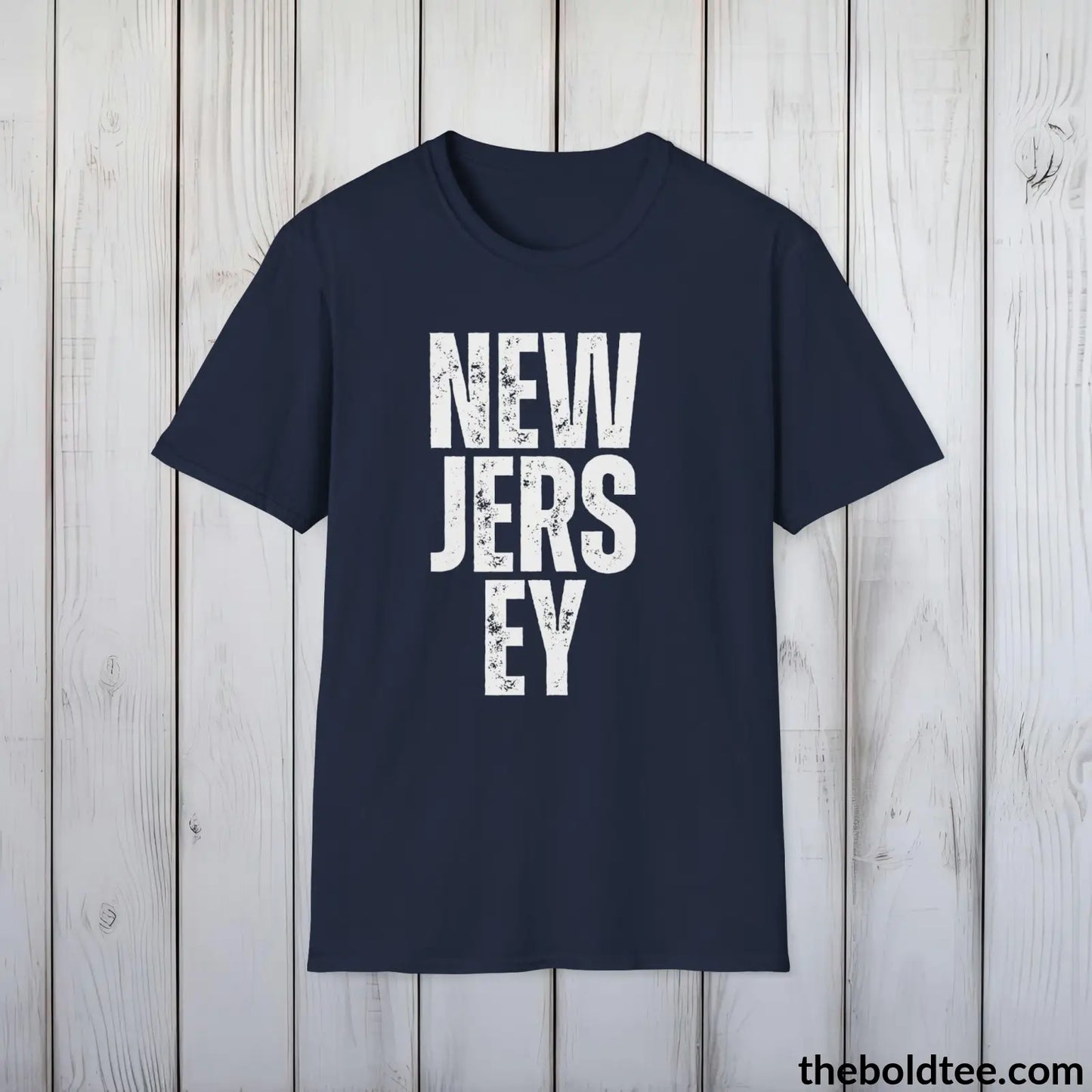 T-Shirt Navy / S NEW JERSEY Tee - Casual, Sustainable & Soft Cotton Crewneck Unisex T-Shirt - 9 Bold Colors