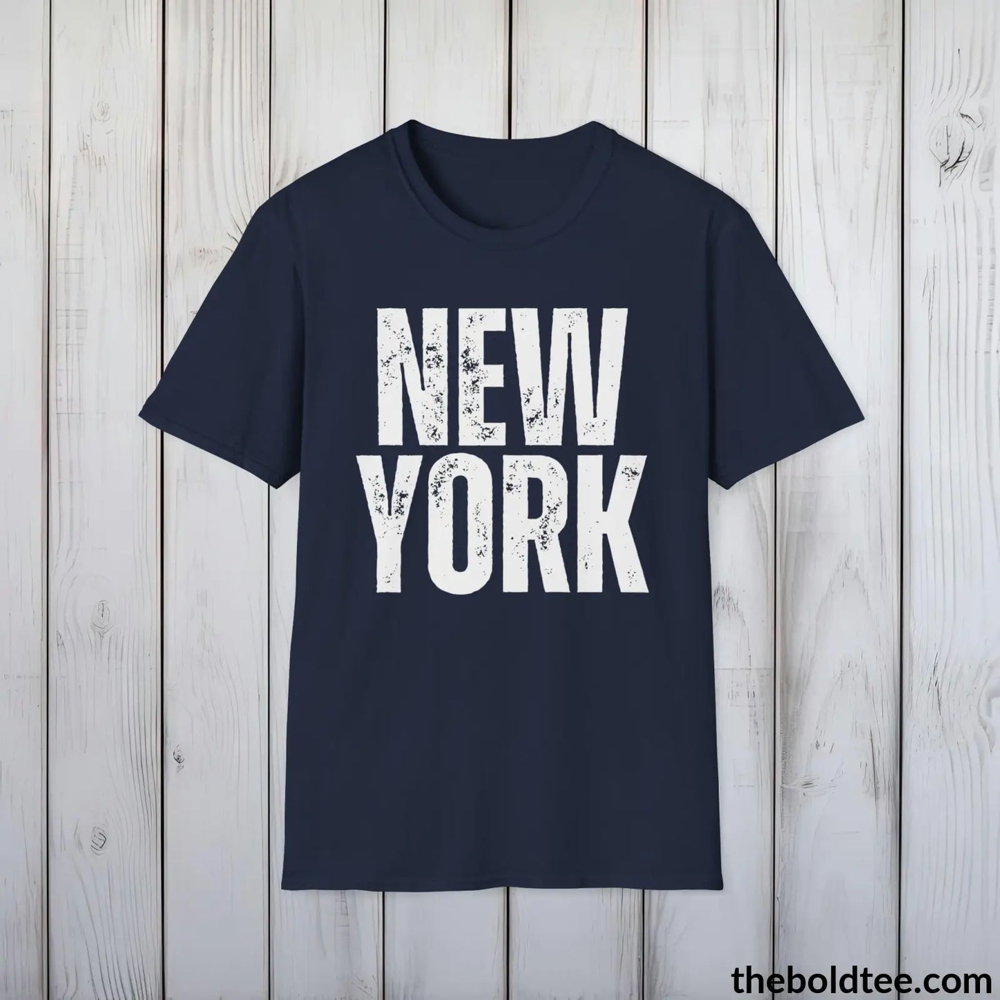 T-Shirt Navy / S NEW YORK Tee - Casual, Sustainable & Soft Cotton Crewneck Unisex T-Shirt - 9 Bold Colors