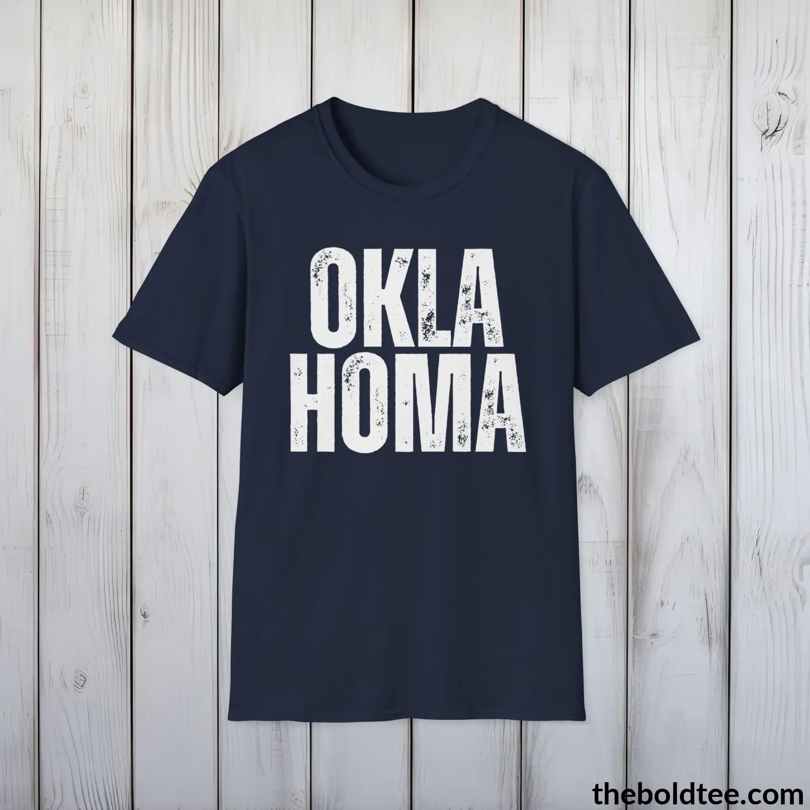 T-Shirt Navy / S OKLAHOMA Tee - Casual, Sustainable & Soft Cotton Crewneck Unisex T-Shirt - 9 Bold Colors