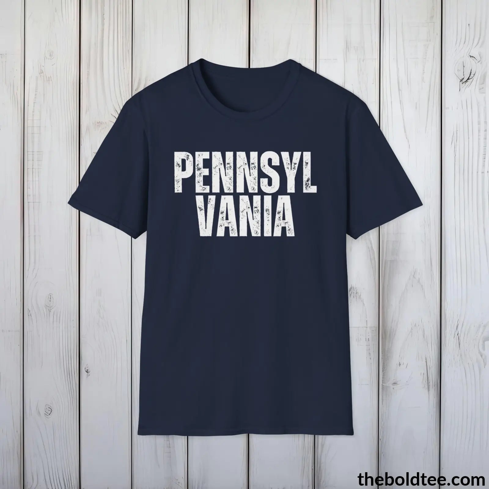 T-Shirt Navy / S PENNSYLVANIA Tee - Casual, Sustainable & Soft Cotton Crewneck Unisex T-Shirt - 9 Bold Colors