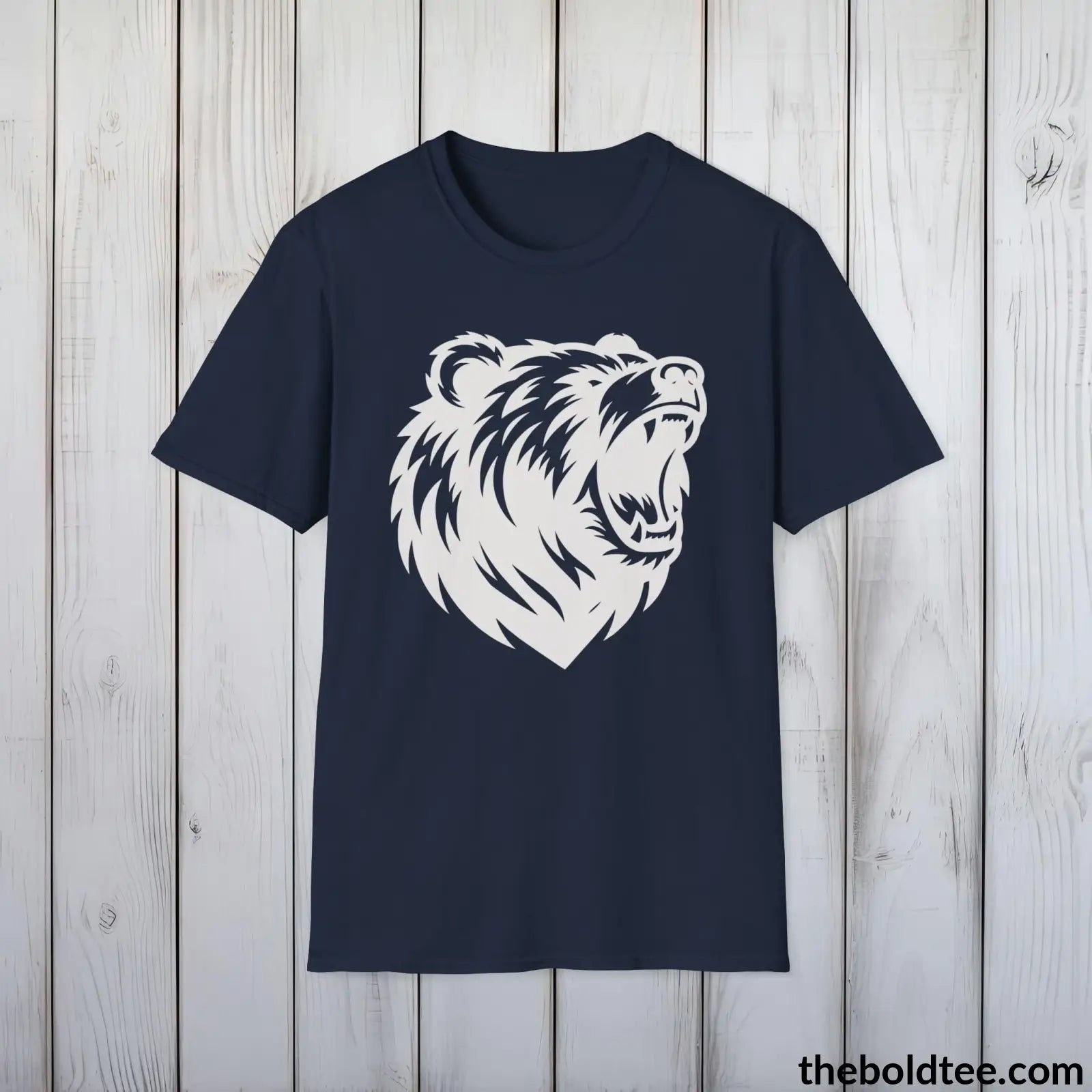 T-Shirt Navy / S Roaring Bear Tee - Bold Urbnan Cotton T-Shirt - 9 Epic Dark Colors Available