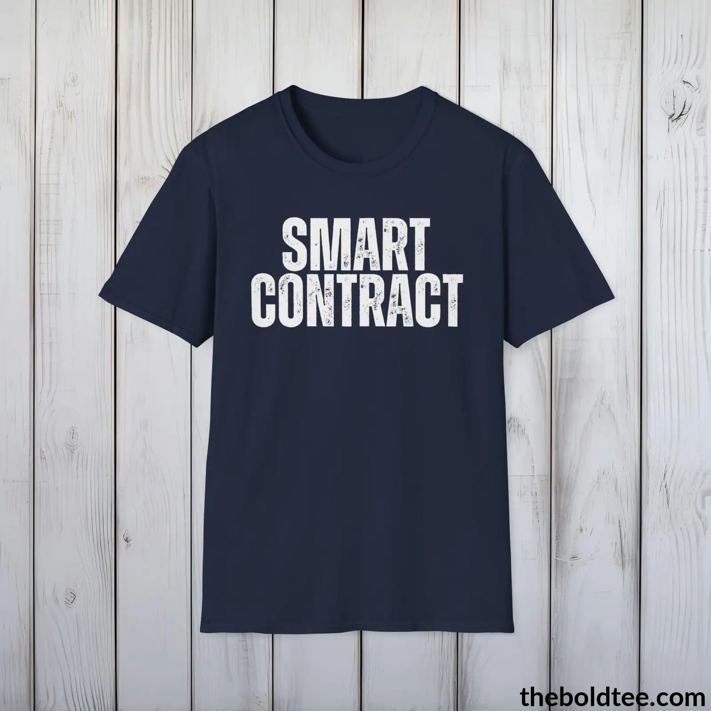 T-Shirt Navy / S SMART CONTRACT Cryptocurrency Tee - Premium Cotton Crewneck Unisex T-Shirt - 9 Bold Colors