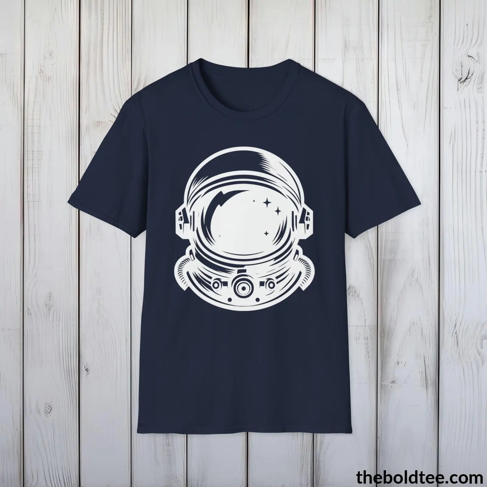 T-Shirt Navy / S Space Ship Tee - Sustainable & Soft Cotton Crewneck Unisex T-Shirt - 9 Bold Colors