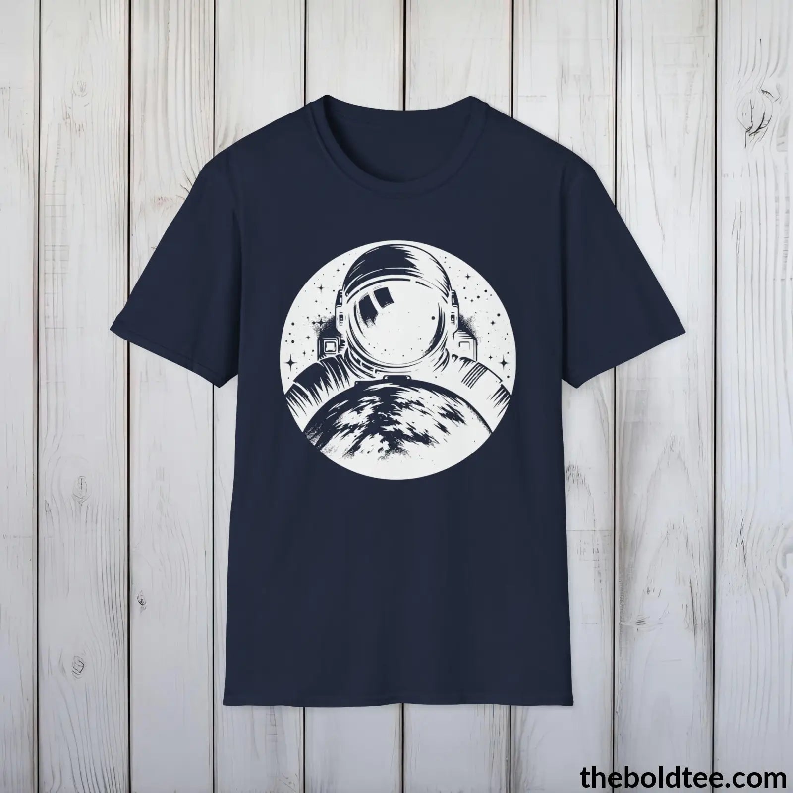 T-Shirt Navy / S Space Ship Tee - Sustainable & Soft Cotton Crewneck Unisex T-Shirt - 9 Bold Colors