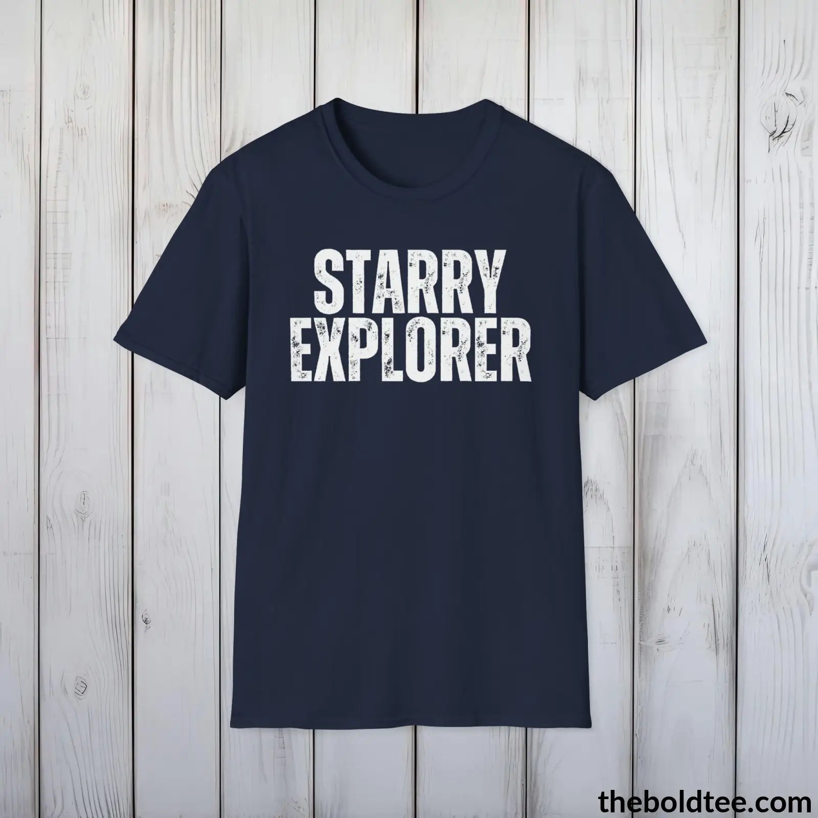 T-Shirt Navy / S STARRY EXPLORER Space Tee - Casual, Sustainable & Soft Cotton Crewneck Unisex T-Shirt - 9 Bold Colors