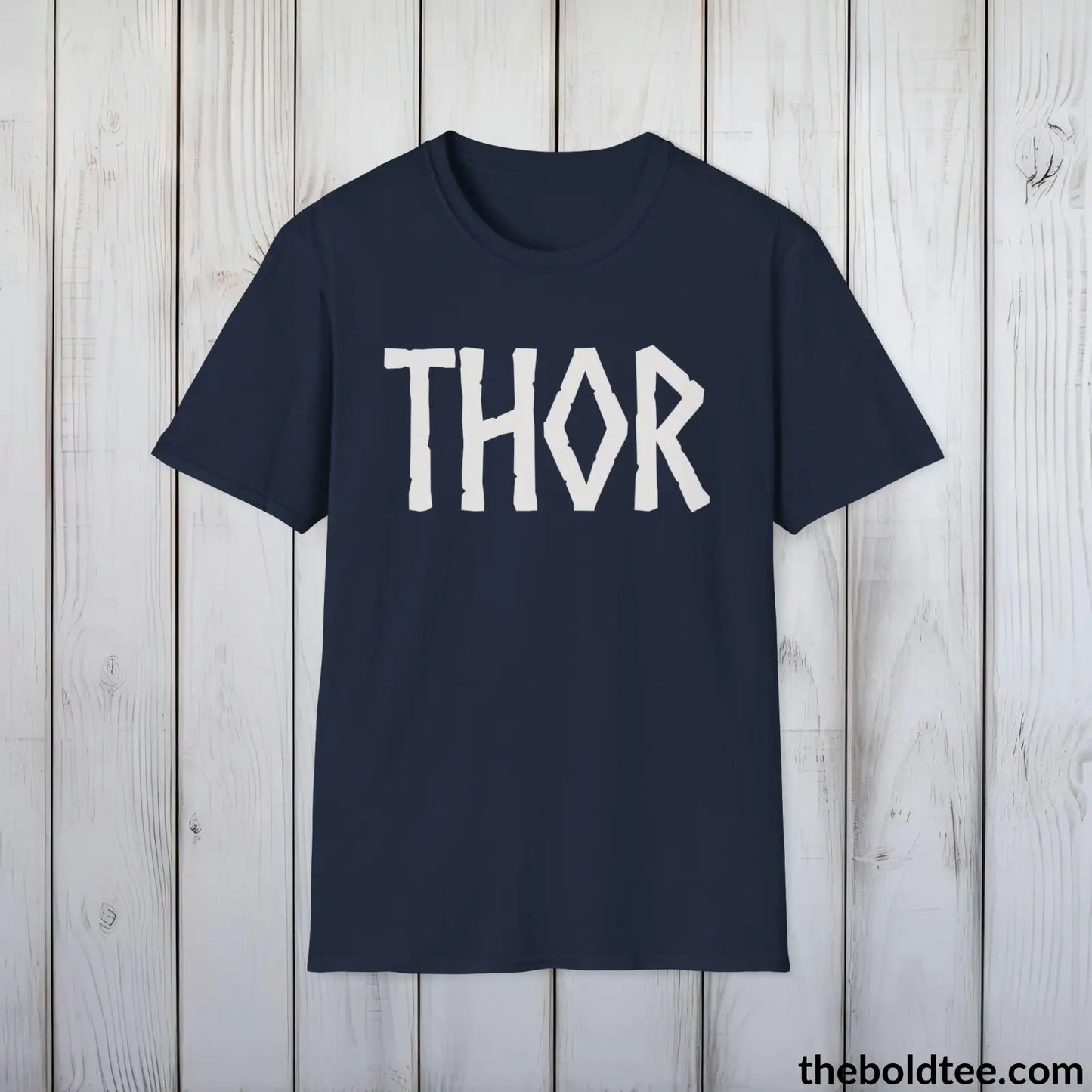 T-Shirt Navy / S THOR Tee - Bold Viking Mythology Cotton T-Shirt - 9 Epic Dark Colors Available