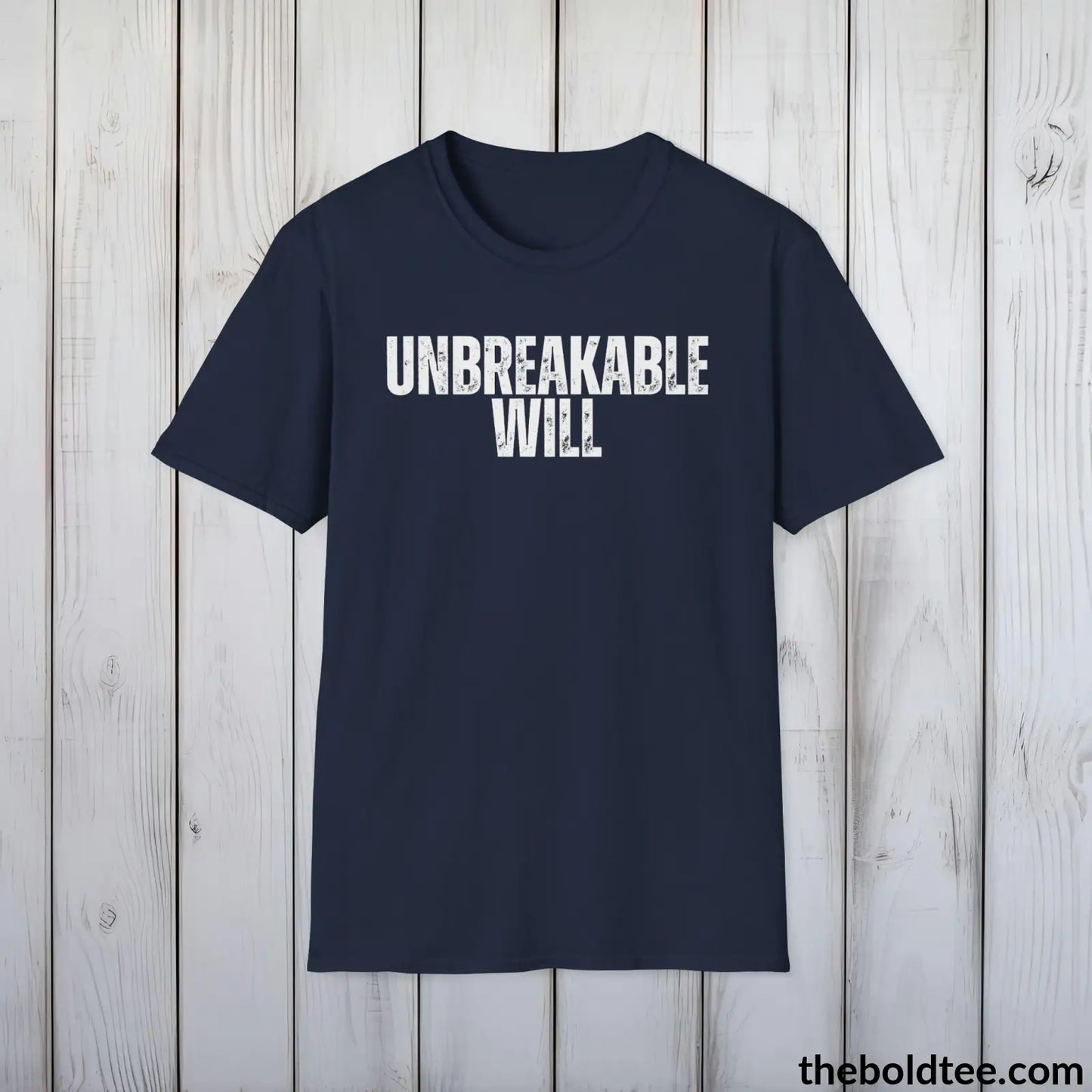 T-Shirt Navy / S UNBREAKABLE WILL Military Tee - Strong & Versatile Cotton Crewneck T-Shirt - 9 Bold Colors