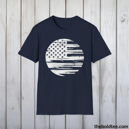 T-Shirt Navy / S US FLAG Military Tee - Strong & Versatile Cotton Crewneck T-Shirt - 9 Bold Colors