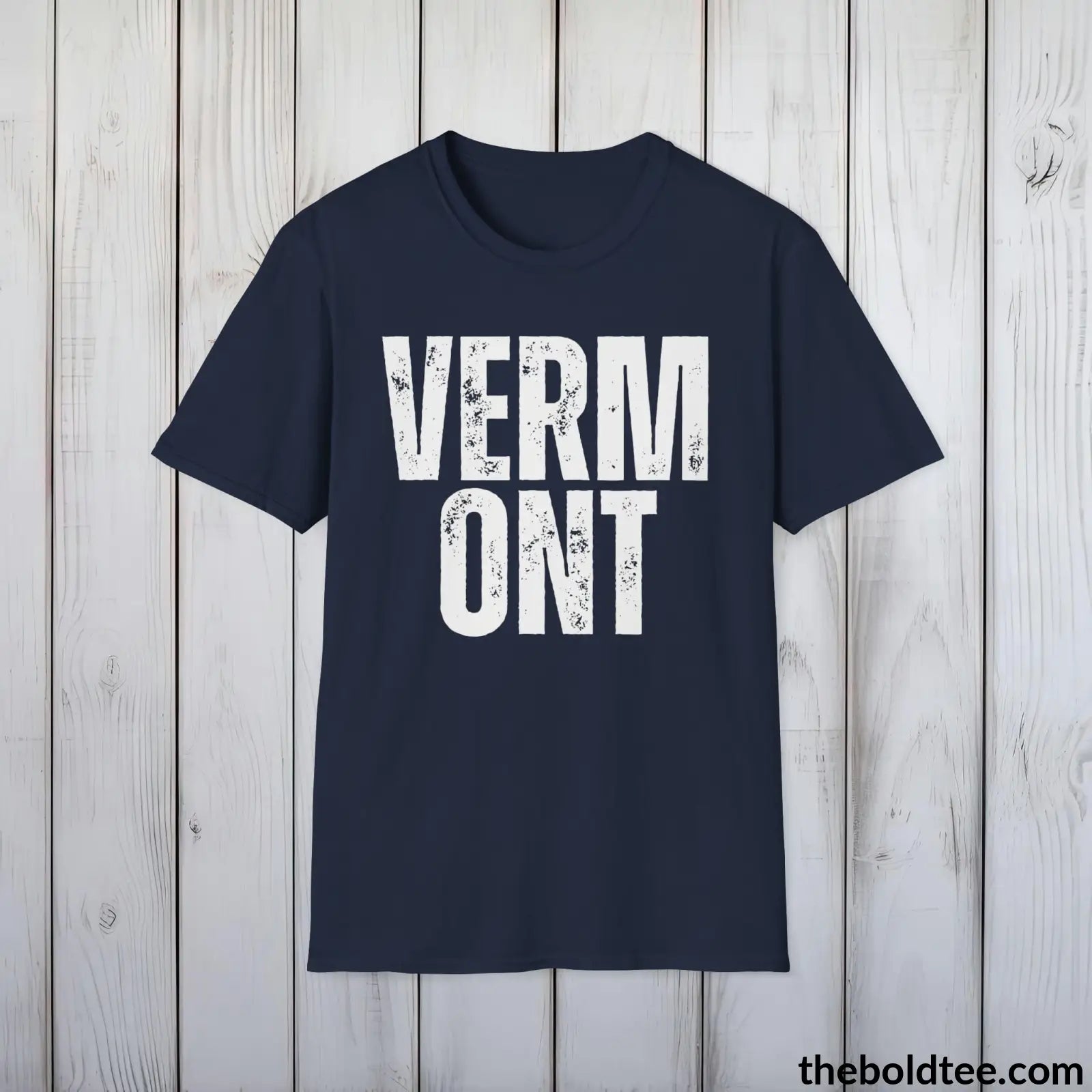 T-Shirt Navy / S VERMONT Tee - Casual, Sustainable & Soft Cotton Crewneck Unisex T-Shirt - 9 Bold Colors