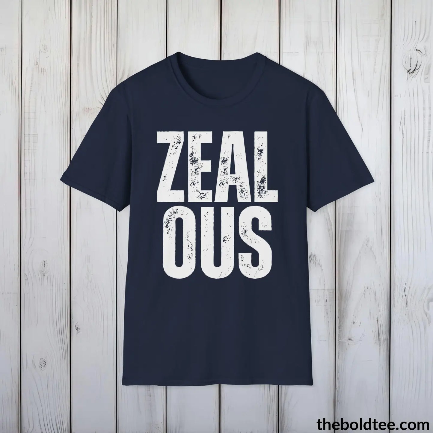 T-Shirt Navy / S ZEALOUS Tee - Casual, Sustainable & Soft Cotton Crewneck Unisex T-Shirt - 9 Bold Colors